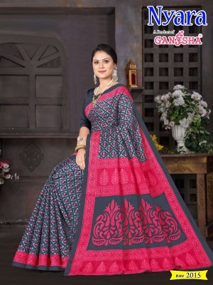 Ganesha by Nayra Vol 2 luanch fancy heavy cotton printed saree catalogue at amaviexpo sarees catalogs