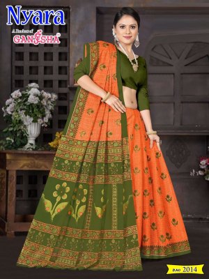 Ganesha by Nayra Vol 2 luanch fancy heavy cotton printed saree catalogue at amaviexpo sarees catalogs