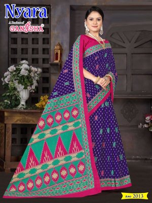 Ganesha by Nayra Vol 2 luanch fancy heavy cotton printed saree catalogue at amaviexpo sarees catalogs