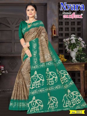 Ganesha by Nayra Vol 2 luanch fancy heavy cotton printed saree catalogue at amaviexpo sarees catalogs