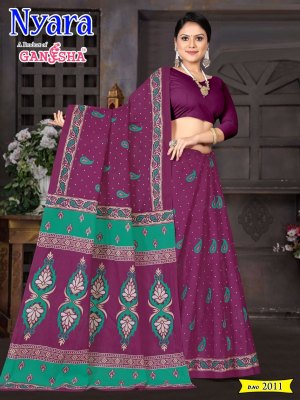 Ganesha by Nayra Vol 2 luanch fancy heavy cotton printed saree catalogue at amaviexpo sarees catalogs