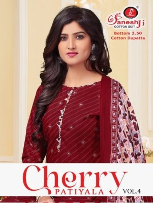 Ganeshji Cherry Patiyala vol 4 Indo Cotton With Designer Prints unstitched salwar kameez catalogue at affordable rate Shree Ganesh