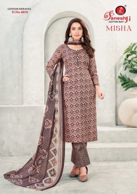 Ganeshji Misha Vol 4 Cotton Dress Material Unstitched Printed Top Bottom And Dupatta Wholesale dress material catalogs