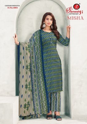 Ganeshji Misha Vol 4 Cotton Dress Material Unstitched Printed Top Bottom And Dupatta Wholesale dress material catalogs