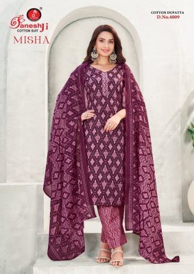 Ganeshji Misha Vol 4 Cotton Dress Material Unstitched Printed Top Bottom And Dupatta Wholesale dress material catalogs