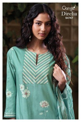Ganga Direlia 4767 Premium Cotton Designer Dress Material Collection wholesale catalogs