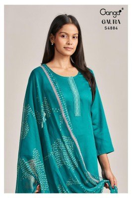 Ganga Gaura 4884 Premium Cotton Satin Dress Material Collection wholesale catalogs