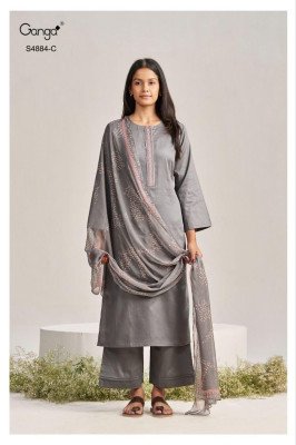 Ganga Gaura 4884 Premium Cotton Satin Dress Material Collection dress material catalogs