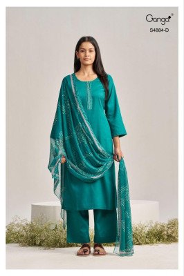 Ganga Gaura 4884 Premium Cotton Satin Dress Material Collection dress material catalogs