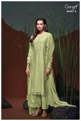 Ganga Grivika 4457 Premium Bemberg Silk Designer Dress Material Collection dress material catalogs
