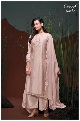 Ganga Grivika 4457 Premium Bemberg Silk Designer Dress Material Collection dress material catalogs