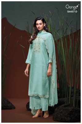 Ganga Grivika 4457 Premium Bemberg Silk Designer Dress Material Collection dress material catalogs