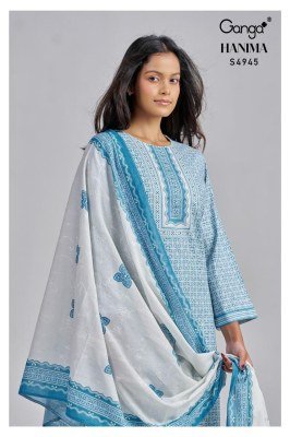 Ganga Hanima S4945 Premium Cotton Handwork Dress Material Collection 