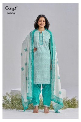 Ganga Hanima S4945 Premium Cotton Handwork Dress Material Collection dress material catalogs