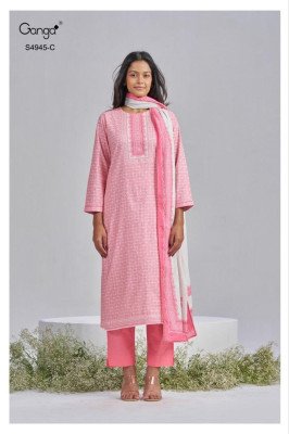 Ganga Hanima S4945 Premium Cotton Handwork Dress Material Collection dress material catalogs