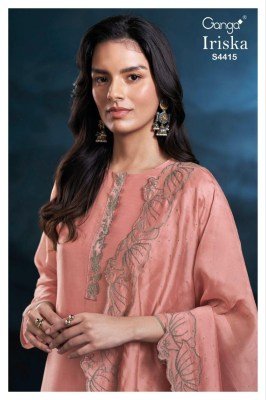 Ganga Iriska S4415 Premium Bemberg Silk Satin Designer Dress Material 