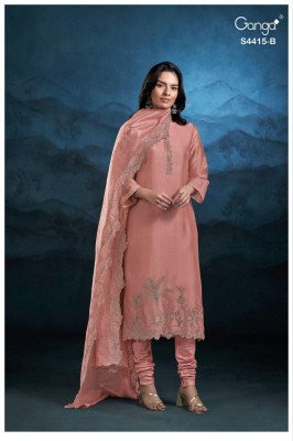 Ganga Iriska S4415 Premium Bemberg Silk Satin Designer Dress Material dress material catalogs