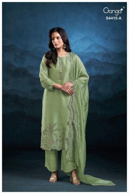 Ganga Iriska S4415 Premium Bemberg Silk Satin Designer Dress Material dress material catalogs