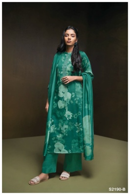 Ganga by FINN 2190 premium cotton silk printed embroidered and handwork unstitched dress material at low rate salwar kameez catalogs
