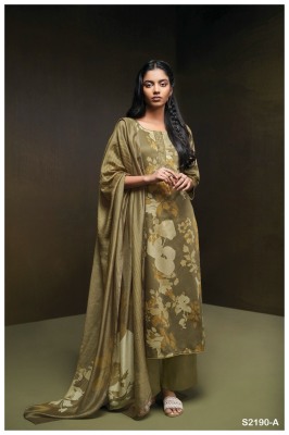 Ganga by FINN 2190 premium cotton silk printed embroidered and handwork unstitched dress material at low rate salwar kameez catalogs