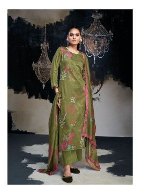 Ganga present AZARA premium silk satin printed with embroidered unstitched salwar kameez material at wholesale price  salwar kameez catalogs