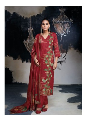 Ganga present AZARA premium silk satin printed with embroidered unstitched salwar kameez material at wholesale price  salwar kameez catalogs