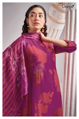 Ganga present Villie 2064 premium printed embroidered unstitched dress material catalogue  salwar kameez catalogs