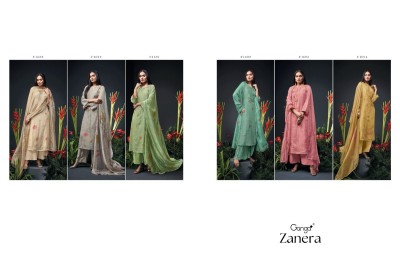 Ganga present Zanera handwork printed unstitched salwar kameez catalogue  salwar kameez catalogs