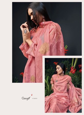 Ganga present Zanera handwork printed unstitched salwar kameez catalogue  salwar kameez catalogs