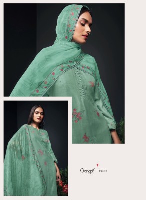 Ganga present Zanera handwork printed unstitched salwar kameez catalogue  salwar kameez catalogs