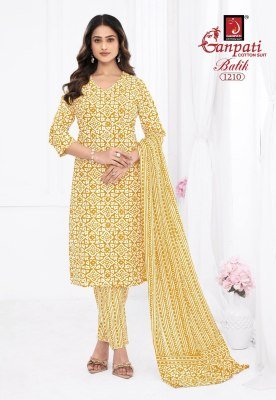 Ganpati Batik Vol 12 Pure Cotton Batik Printed Kurti Pant Dupatta Set Wholesale Ethnic Wear Collection kurti pant with dupatta Catalogs