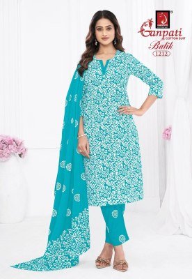 Ganpati Batik Vol 12 Pure Cotton Batik Printed Kurti Pant Dupatta Set Wholesale Ethnic Wear Collection kurti pant with dupatta Catalogs