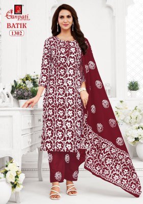 Ganpati Batik Vol 13 Pure Cotton Kurti Pant & Dupatta Set readymade suit catalogs