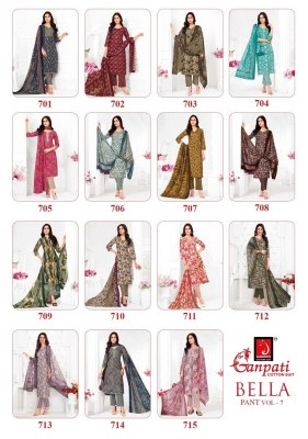 Ganpati Bella Vol 7 Kurti Pant With Dupatta Pure Cotton Printed Kurti Wholesale kurtis catalogs