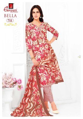 Ganpati Bella Vol 7 Unstitched Cotton Dress Material  Heavy Cotton Top And Bottom  Pure Cotton Dupatta Wholesale dress material catalogs