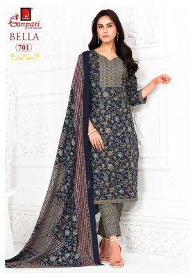 Ganpati Bella Vol 7 Unstitched Cotton Dress Material  Heavy Cotton Top And Bottom  Pure Cotton Dupatta Wholesale dress material catalogs