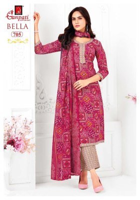 Ganpati Bella Vol 7 Unstitched Cotton Dress Material  Heavy Cotton Top And Bottom  Pure Cotton Dupatta Wholesale dress material catalogs