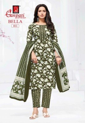 Ganpati Bella Vol 8 Kurti Pant Dupatta Set Comfortable Pure Cotton Prints Wholesale kurtis catalogs