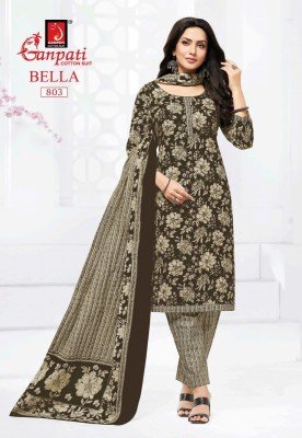 Ganpati Bella Vol 8 Kurti Pant Dupatta Set Comfortable Pure Cotton Prints Wholesale kurtis catalogs