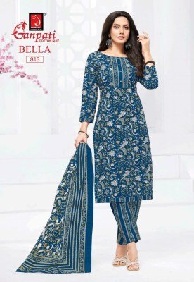 Ganpati Bella Vol 8 Kurti Pant Dupatta Set Comfortable Pure Cotton Prints Wholesale kurtis catalogs