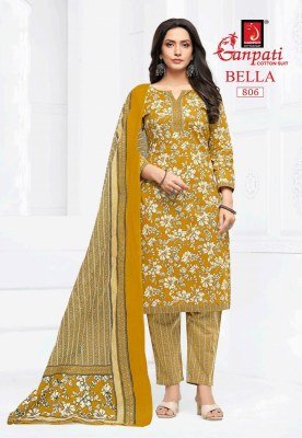 Ganpati Bella Vol 8 Kurti Pant Dupatta Set Comfortable Pure Cotton Prints Wholesale kurtis catalogs