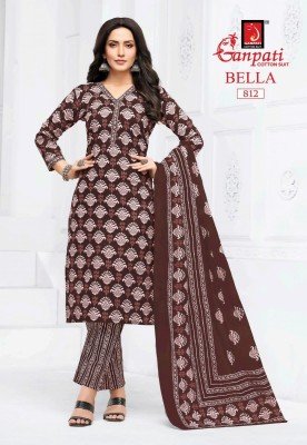 Ganpati Bella Vol 8 Kurti Pant Dupatta Set Comfortable Pure Cotton Prints Wholesale kurtis catalogs