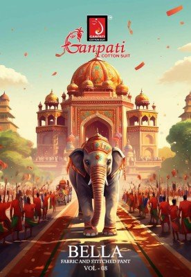 Ganpati Bella Vol 8 Kurti Pant Dupatta Set Comfortable Pure Cotton Prints Wholesale kurtis catalogs