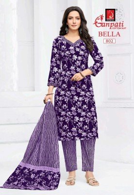Ganpati Bella Vol 8 Kurti Pant Dupatta Set Comfortable Pure Cotton Prints Wholesale kurtis catalogs
