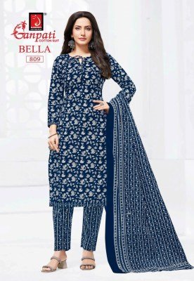 Ganpati Bella Vol 8 Kurti Pant Dupatta Set Comfortable Pure Cotton Prints Wholesale kurtis catalogs