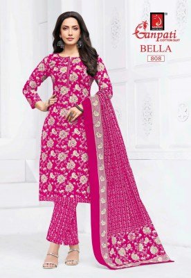 Ganpati Bella Vol 8 Kurti Pant Dupatta Set Comfortable Pure Cotton Prints Wholesale kurtis catalogs