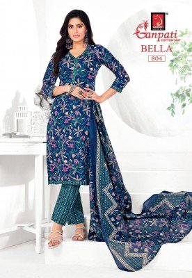 Ganpati Bella Vol 8 Kurti Pant Dupatta Set Comfortable Pure Cotton Prints Wholesale kurtis catalogs
