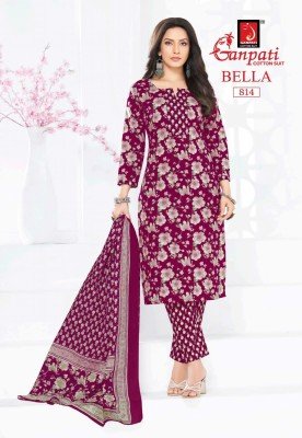 Ganpati Bella Vol 8 Kurti Pant Dupatta Set Comfortable Pure Cotton Prints Wholesale kurtis catalogs
