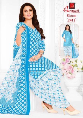 Ganpati Gouri Vol 10 Readymade Patiyala Dress  Pure Cotton Printed Top  Bottom And Dupatta Wholesale kurtis catalogs