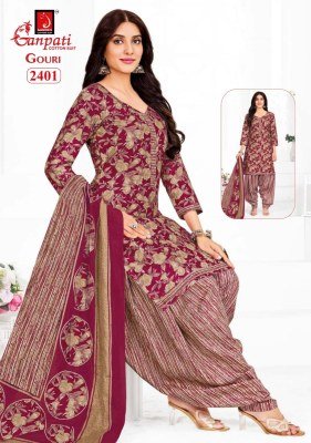 Ganpati Gouri Vol 10 Readymade Patiyala Dress  Pure Cotton Printed Top  Bottom And Dupatta Wholesale kurtis catalogs